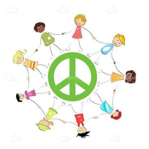 Peace sign with kids